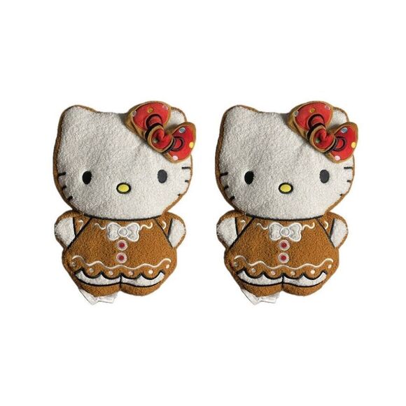 Hello Kitty Christmas Gingerbread Plush Throw Pillows 2 Quantity - Picture 1 of 3